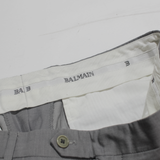 BALMAIN Chino Mens Trousers Grey Regular Straight 90s Wool W34 L34