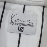 KARL KANI Cropped Striped Womens T-Shirt White XS