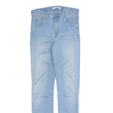 7 FOR ALL MANKIND High Waist Womens Jeans Blue Slim Skinny Stone Wash W24 L28