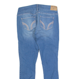 HOLLISTER Crop Distressed Womens Jeans Blue Slim Skinny Stone Wash W26 L26