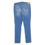 HOLLISTER Crop Distressed Womens Jeans Blue Slim Skinny Stone Wash W26 L26
