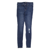 HOLLISTER Distressed Womens Jeans Blue Slim Skinny Stone Wash W25 L28