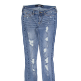 HOLLISTER Distressed Womens Jeans Blue Slim Skinny Stone Wash W25 L29