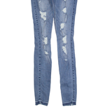 HOLLISTER Distressed Womens Jeans Blue Slim Skinny Stone Wash W25 L29
