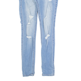 HOLLISTER Crop Distressed Womens Jeans Blue Slim Skinny Stone Wash W25 L27