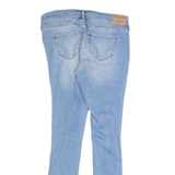 HOLLISTER Crop Distressed Womens Jeans Blue Slim Skinny Stone Wash W25 L27