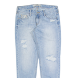 HOLLISTER Distressed Womens Jeans Blue Slim Tapered Stone Wash W30 L27
