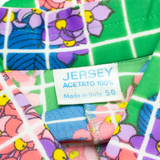 JERSEY Womens Skater Dress Green Floral Short Sleeve Midi M