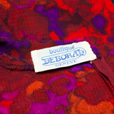 DEBORA Womens Pencil Dress Purple Viscose 90s Crazy Pattern Midi S