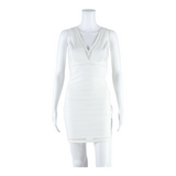 GUESS Lace Trim Womens Pencil Dress White Striped Sleeveless Knee Length S