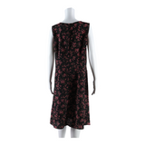 COLDWATER CREEK Womens Day Dress Black Floral Sleeveless Midi L