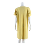 CAPRICE Pockets Womens Shirt Dress Yellow 90s Spotted Knee Length L