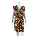 VITTORIA VERANI Womens Wrap Dress Black Floral Sleeveless Short UK 10