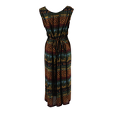 JUST IN THYME Zebras Womens Shift Dress Green Sleeveless Long L