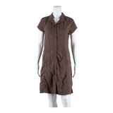 COLUMBIA Lined Womens Shirt Dress Brown Short Sleeve Short S