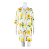 VALENTINE Pockets Womens Shirt Dress White Floral Short Sleeve Knee Length UK 16