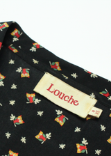 LOUCHE Owls Womens Wrap Dress Black Short Sleeve Short UK 8