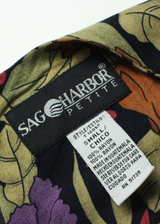 SAG HARBOUR Womens Shift Dress Black Floral Sleeveless Knee Length S