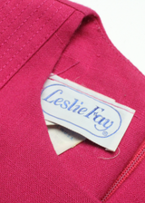 LESLIE FAY Womens Pencil Dress Pink Wool Short Sleeve Long S