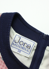 JORA MODELL Womens A-Line Dress Blue Check Sleeveless Knee Length S