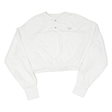 REEBOK Cropped Womens Sweatshirt White Button Neck UK 20