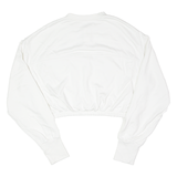REEBOK Cropped Womens Sweatshirt White Button Neck UK 20