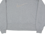 NIKE Swoosh Cropped Womens Sweatshirt Grey Crew Neck L