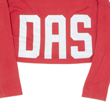 ADIDAS Cropped Womens Sweatshirt Red High Neck UK 8