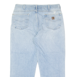 CARHARTT Distressed Mens Jeans Blue Regular Straight W38 L27