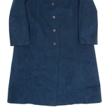 ALCANTARA Suede Feel Womens Trench Coat Blue 90s M