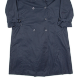 CLAUDE HARVEY Womens Trench Coat Blue 90s M