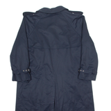 CLAUDE HARVEY Womens Trench Coat Blue 90s M