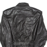 GUS HUTTEN Womens Biker Jacket Black Faux Leather 90s UK 12