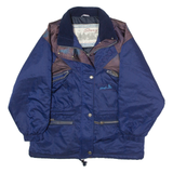 STORY Womens Jacket Blue 90s Colourblock UK 14