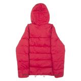 JACK WOLFSKIN Mens Puffer Jacket Red Hooded S