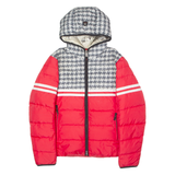 BOGNER Fire+Ice Womens Puffer Jacket Red Hooded Colourblock UK 14