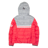 BOGNER Fire+Ice Womens Puffer Jacket Red Hooded Colourblock UK 14