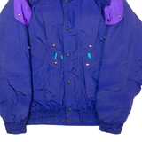 UP DOWN Mens Puffer Jacket Purple Nylon 90s Colourblock M