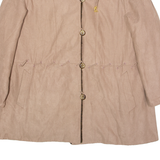 CLAUDE HARVEY Womens Overcoat Coat Brown Faux Suede XL