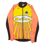 TEKER Mazza Cycles Cycling Mens Track Jacket Orange Crazy Pattern M