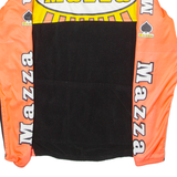 TEKER Mazza Cycles Cycling Mens Track Jacket Orange Crazy Pattern M