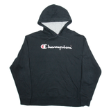 CHAMPION Mens Black Hoodie L