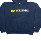 CHAMPION University Of Wisconsin Eau Claire Mens Blue Hoodie USA XL
