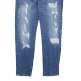 GUESS Distressed Ultra Low Womens Jeans Blue Regular Skinny Stone Wash W30 L28