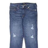 TRUE RELIGION Halle Mid Rise Crop Womens Jeans Blue Slim Tapered W30 L24