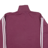 ADIDAS Womens Sweatshirt Maroon 1/4 Zip UK 8