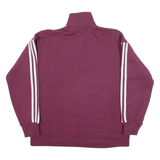 ADIDAS Womens Sweatshirt Maroon 1/4 Zip UK 8