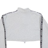 ADIDAS Cropped Womens Sweatshirt Grey 1/4 Zip UK 6