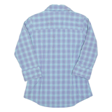 CARHARTT Womens Shirt Blue Check 3/4 Sleeve S