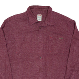 DICKIES Mens Flannel Shirt Maroon Long Sleeve 2XL